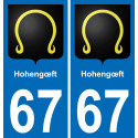 67 Hohengœft placa etiqueta de registro de la ciudad
