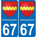 67 Hohfrankenheim placa etiqueta de registro de la ciudad