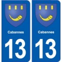 13 Cabannes coat of arms, city sticker, plate sticker