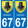 67 Holtzheim adesivo piastra di registrazione city