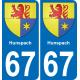 67 Hunspach adesivo piastra di registrazione city