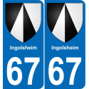 67 Ingolsheim sticker plate registration city