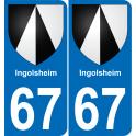 64 Pau autocollant sticker plaque immatriculation auto ville