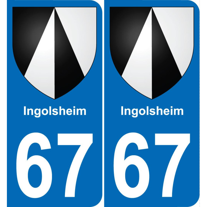 67 Ingolsheim placa etiqueta de registro de la ciudad