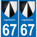 67 Ingolsheim-aufkleber plakette ez stadt