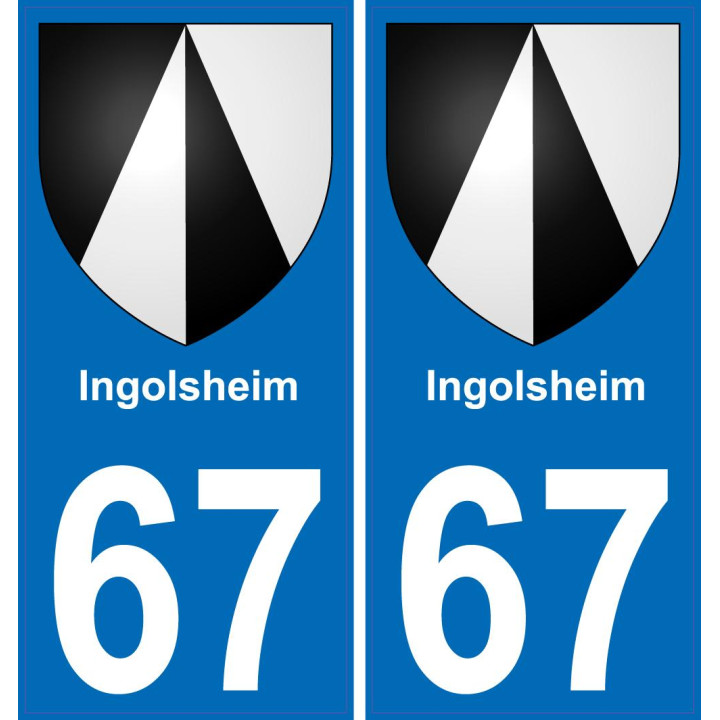 67 Ingolsheim placa etiqueta de registro de la ciudad