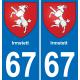 64 Pau autocollant sticker plaque immatriculation auto ville