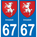 67 Irmstett adesivo piastra di registrazione city