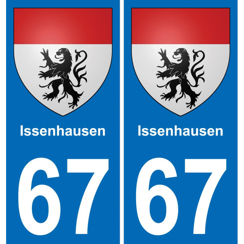 67 Issenhausen autocollant sticker plaque immatriculation auto ville