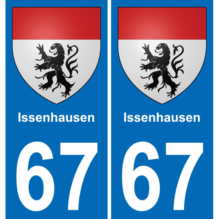 67 Issenhausen autocollant sticker plaque immatriculation auto ville