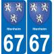 64 Pau autocollant sticker plaque immatriculation auto ville