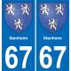 64 Pau autocollant sticker plaque immatriculation auto ville