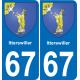 67 Itterswiller placa etiqueta de registro de la ciudad