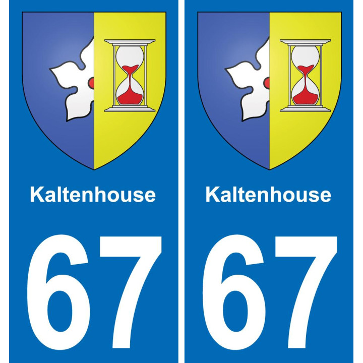 67 Kaltenhouse autocollant sticker plaque immatriculation auto ville