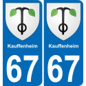 67 Kauffenheim sticker plate registration city