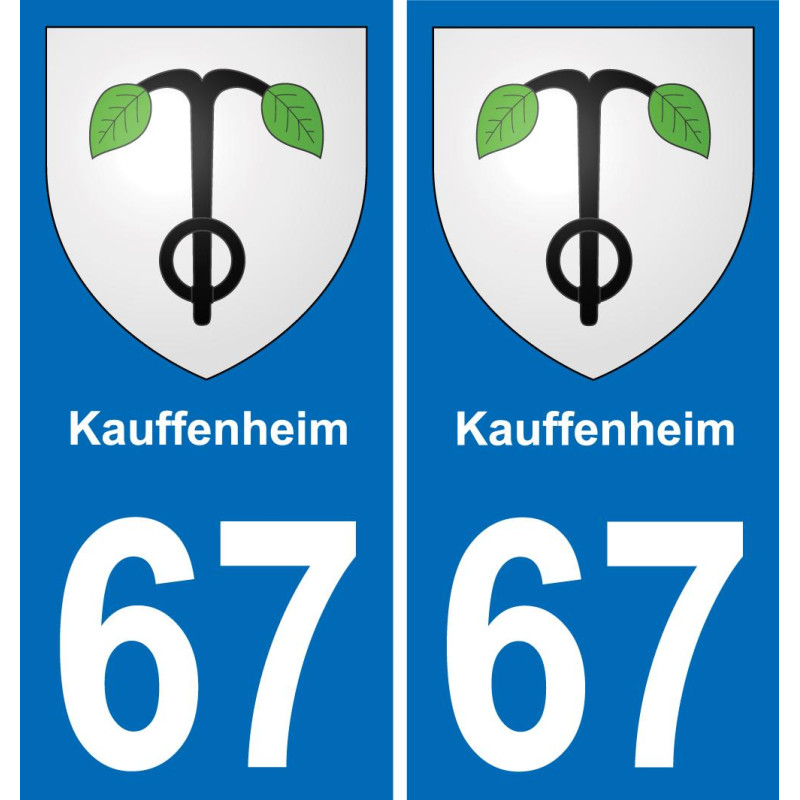 67 Kauffenheim sticker plate registration city