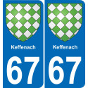 67 Keffenach placa etiqueta de registro de la ciudad