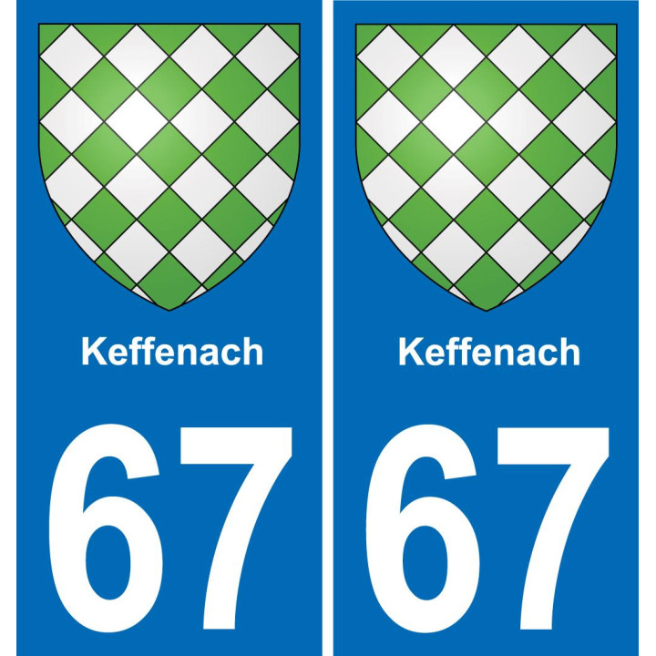 67 Keffenach autocollant sticker plaque immatriculation auto ville