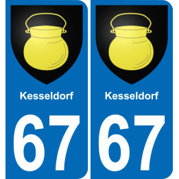 67 Kesseldorf autocollant sticker plaque immatriculation auto ville