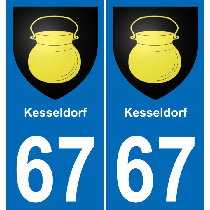 67 Kesseldorf autocollant sticker plaque immatriculation auto ville