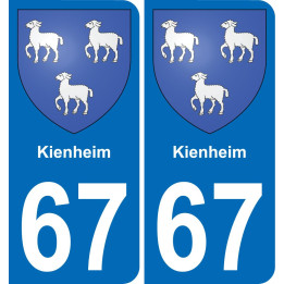 67 Kienheim placa etiqueta de registro de la ciudad
