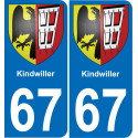 67 Kindwiller autocollant sticker plaque immatriculation auto ville