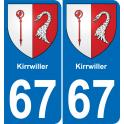 67 Kirrwiller sticker plate registration city