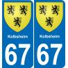 67 Kolbsheim-aufkleber plakette ez stadt