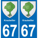 67 Krautwiller sticker plate registration city