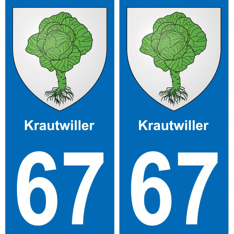 67 Krautwiller sticker plate registration city