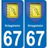 67 Kriegsheim adesivo piastra di registrazione city