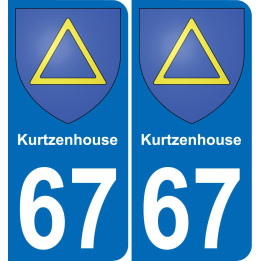 67 Kurtzenhouse autocollant sticker plaque immatriculation auto ville