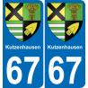 67 Kutzenhausen adesivo piastra di registrazione city