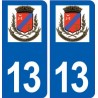 13 Carnoux en Provence logo ville autocollant plaque sticker