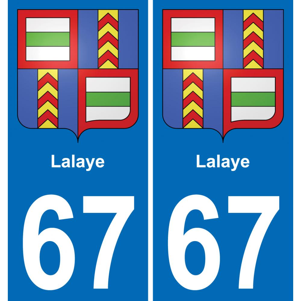 67 Lalaye placa etiqueta de registro de la ciudad