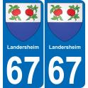 67 Landersheim-aufkleber plakette ez stadt