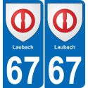 67 Laubach placa etiqueta de registro de la ciudad