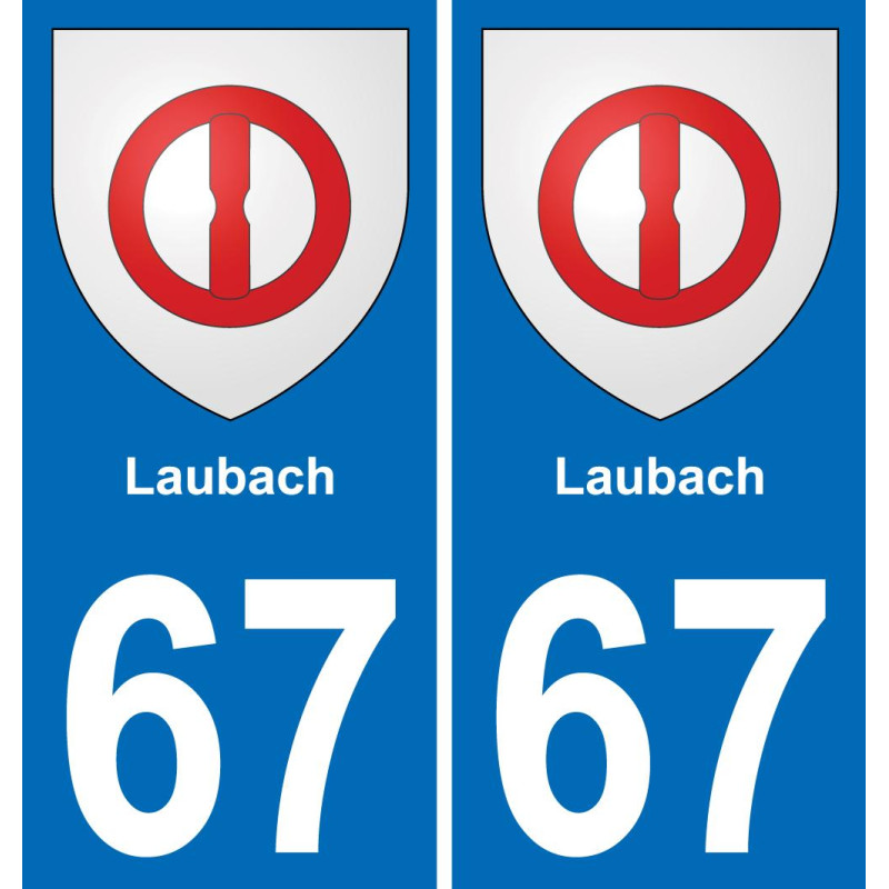 67 Laubach placa etiqueta de registro de la ciudad