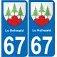 67 Le Hohwald sticker plate registration city