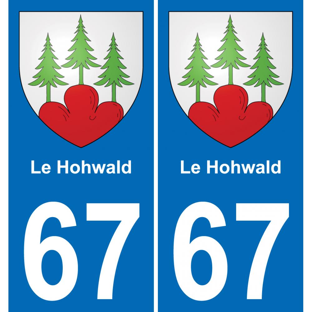 67 Le Hohwald sticker plate registration city