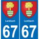67 Lembach sticker plate registration city