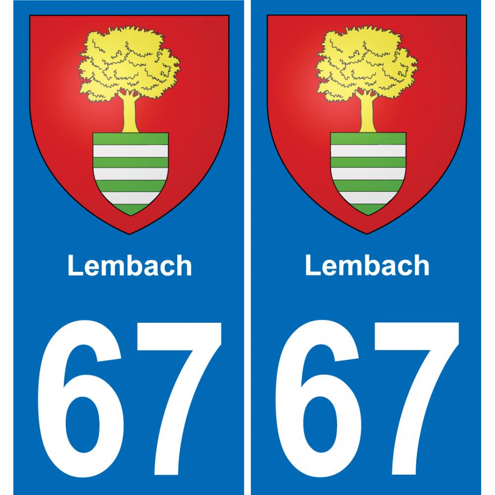 67 Lembach sticker plate registration city