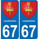 67 Leutenheim placa etiqueta de registro de la ciudad
