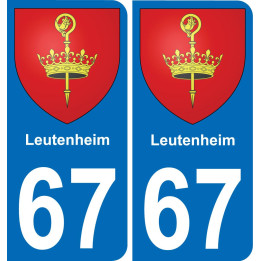 67 Leutenheim autocollant sticker plaque immatriculation auto ville