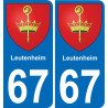 67 Leutenheim placa etiqueta de registro de la ciudad