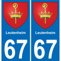 67 Leutenheim placa etiqueta de registro de la ciudad