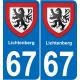 67 Lichtenberg-aufkleber plakette ez stadt