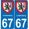 67 Lichtenberg sticker plate registration city
