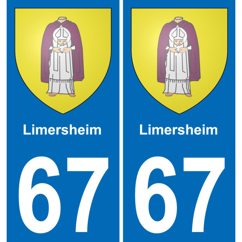67 Limersheim sticker plate registration city