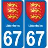 67 Littenheim sticker plate registration city